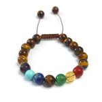 دستبند هفت چاکرا مهره گرد (8میل)